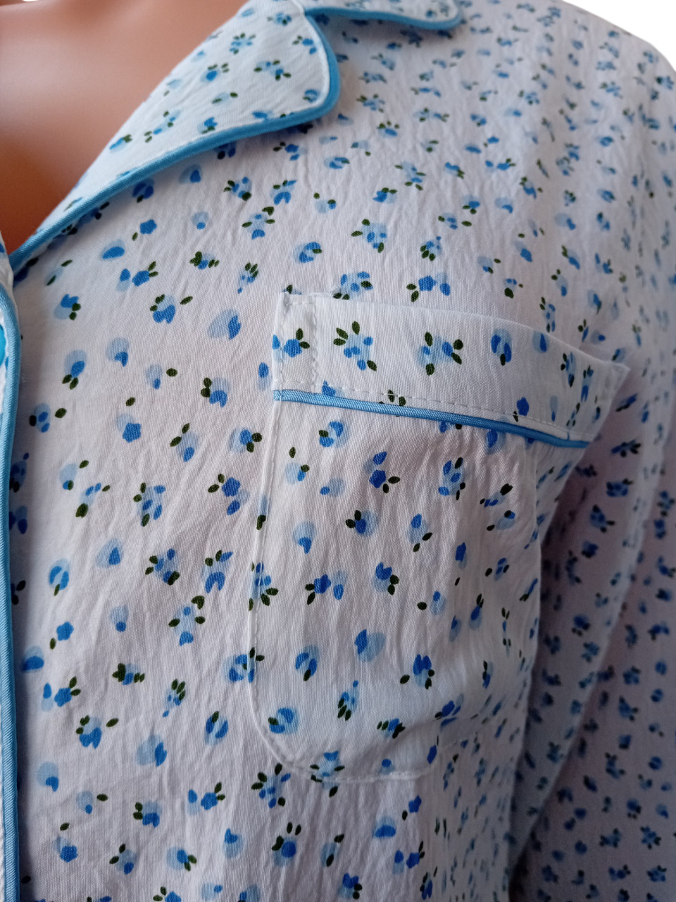 Ensemble pyjama en maille texturée 100 % coton. Imprimé floral – Image 7