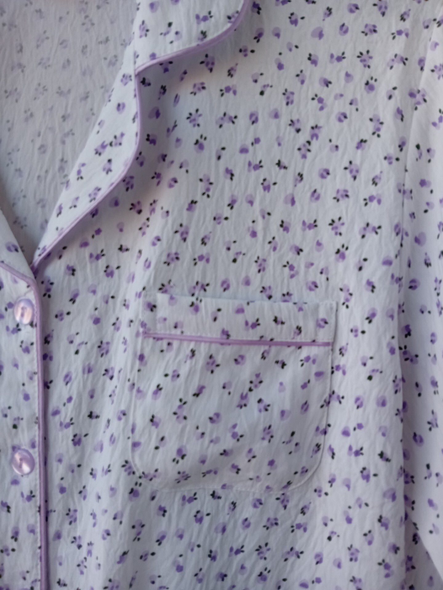 Ensemble pyjama en maille texturée 100 % coton. Imprimé floral – Image 5