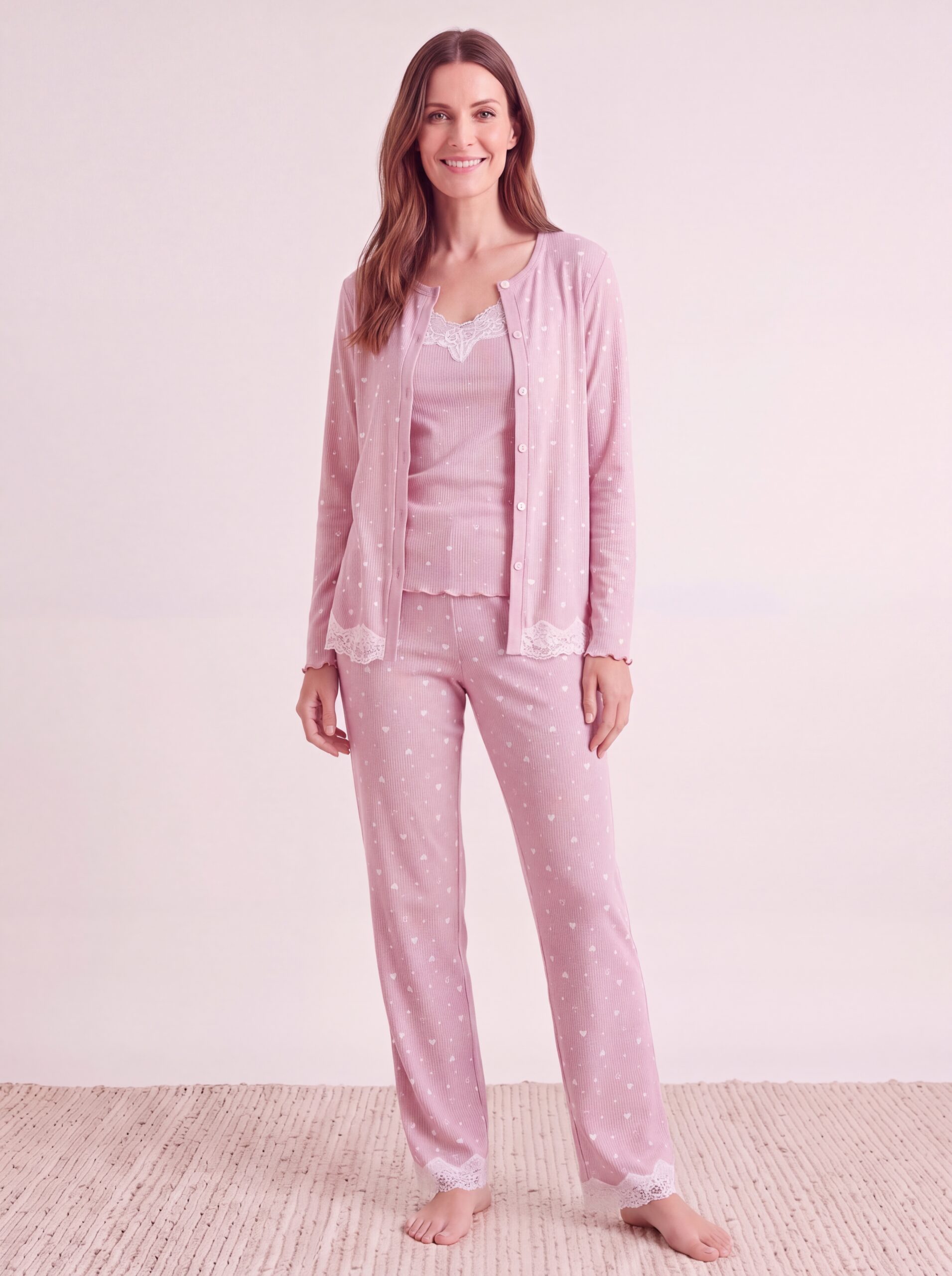 Pyjama ensemble 3 pieces rose